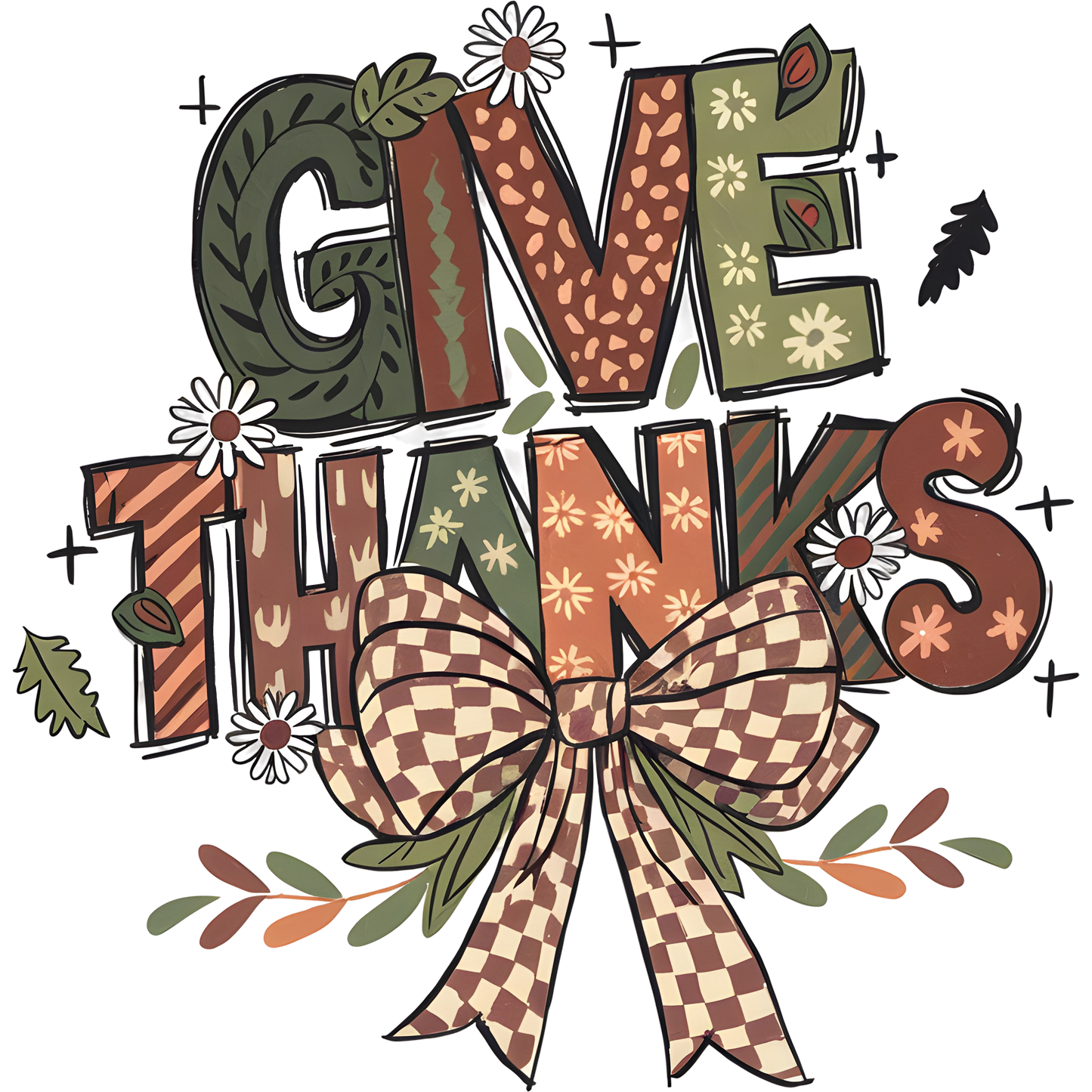 Festive Give Thanks Graphic Art for Fall Decor Product