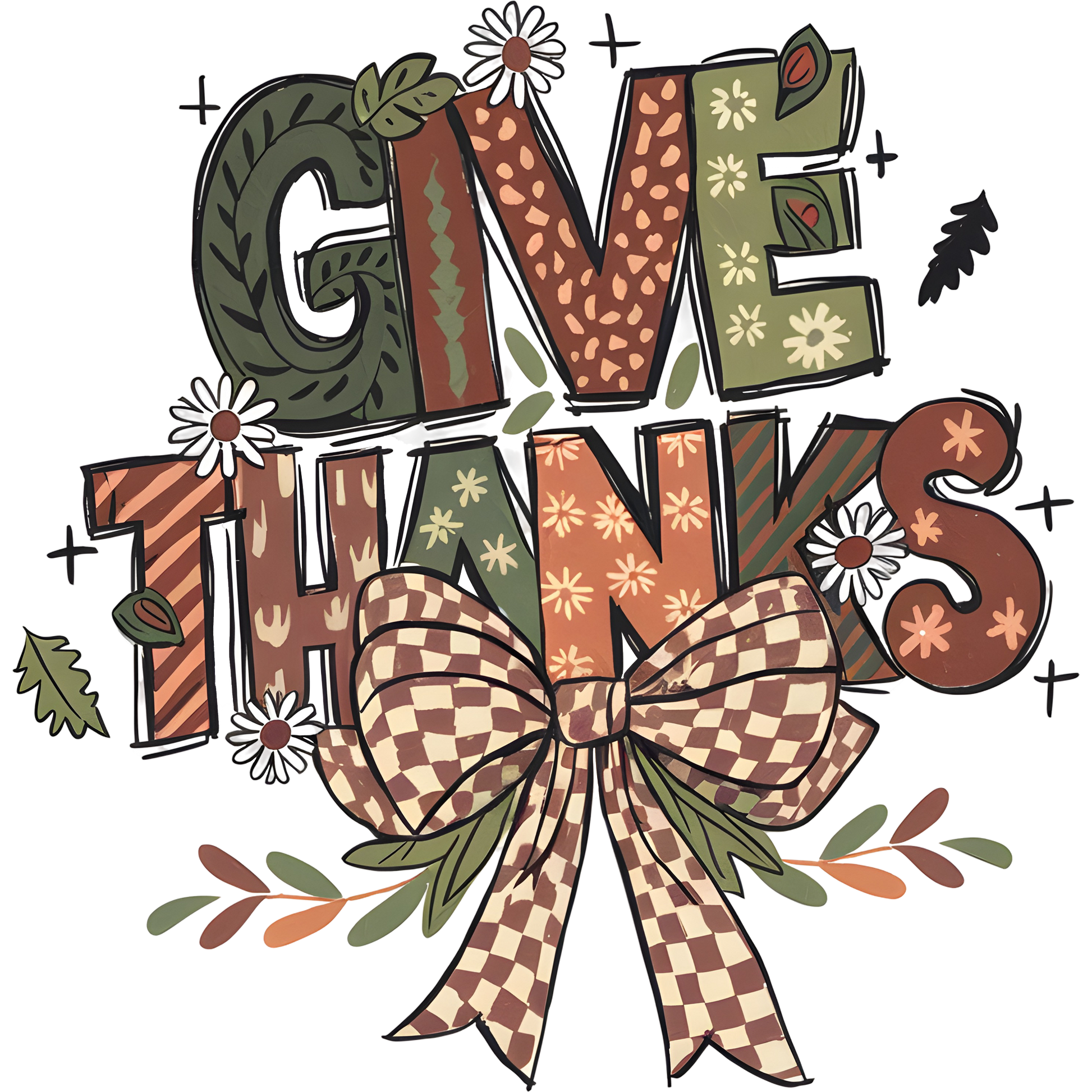Festive Give Thanks Graphic Art for Fall Decor Product