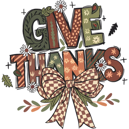 Festive Give Thanks Graphic Art for Fall Decor Product