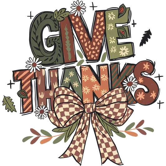 Festive Give Thanks Graphic Art for Fall Decor Product