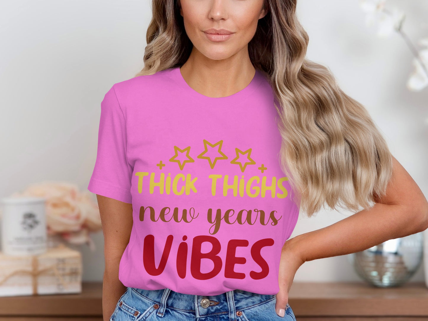 Thick Thighs New Years Vibes Graphic Tee