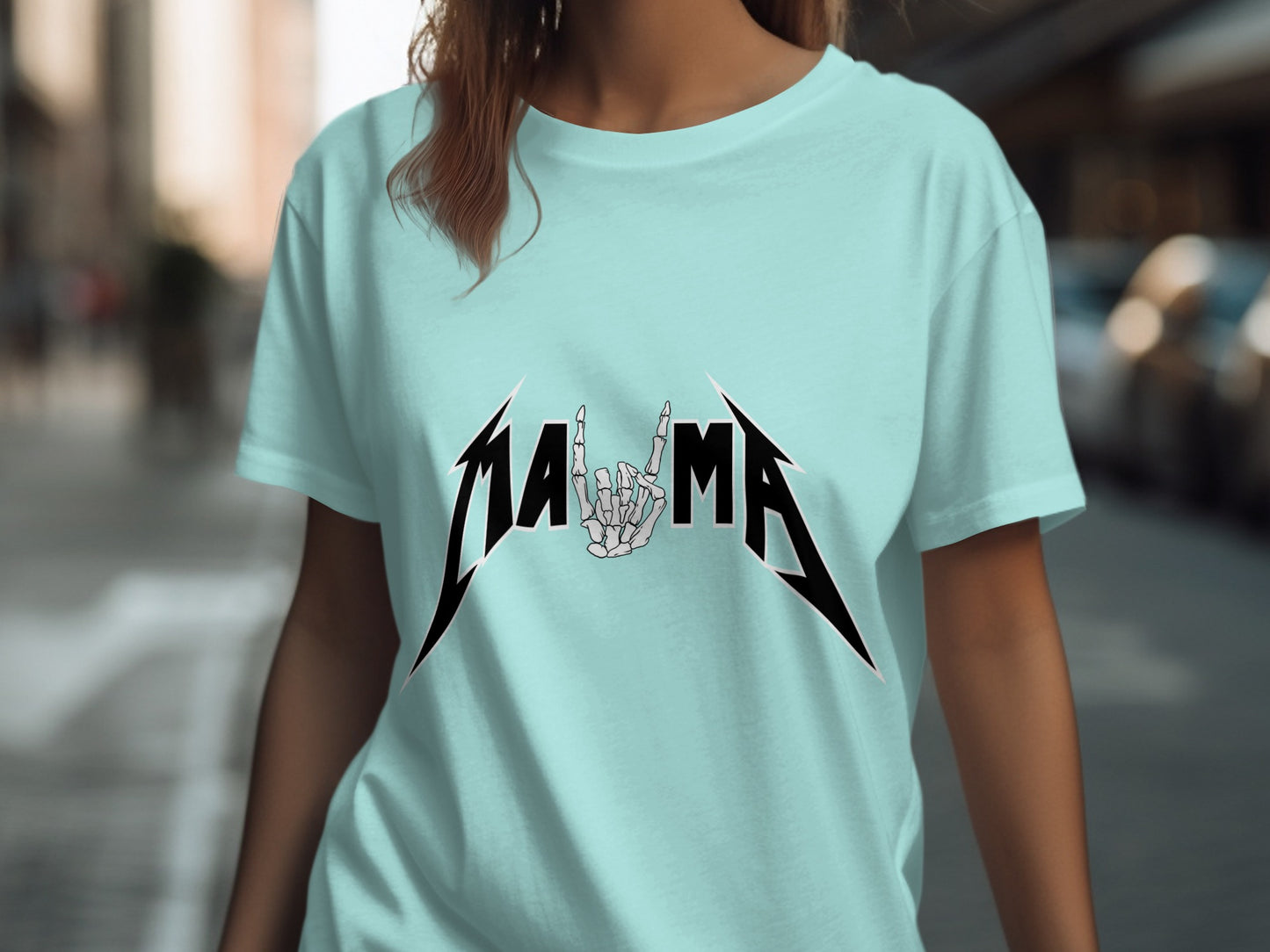 Mama Rock Hand Sign Graphic T-Shirt