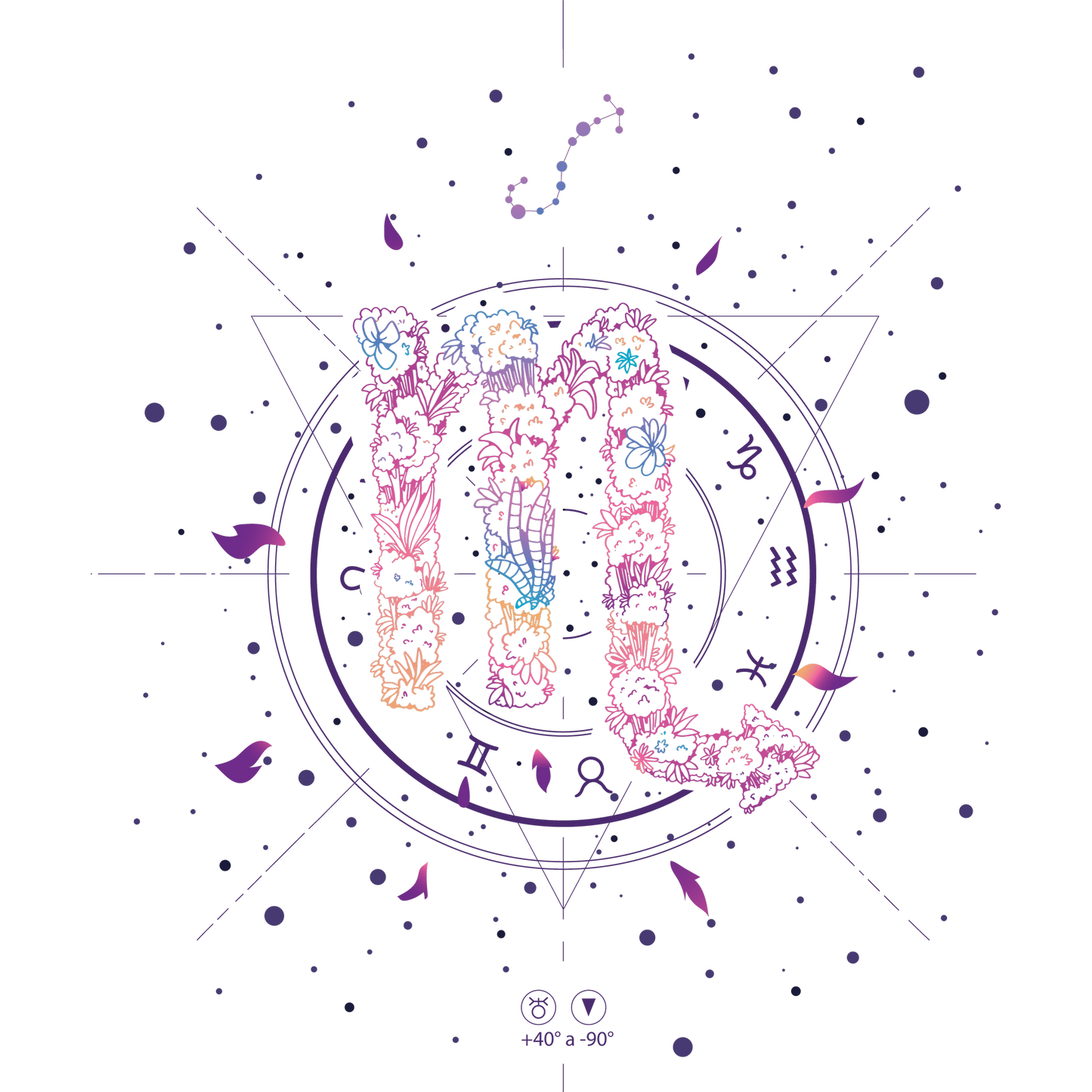 Zodiac-themed Scorpion Illustration Art Print