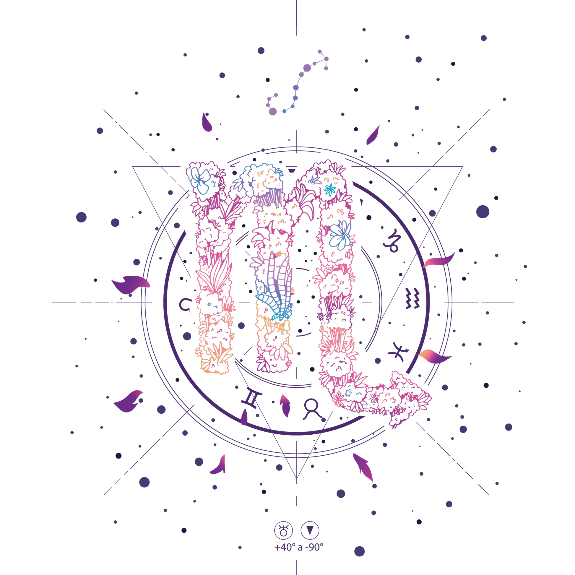 Zodiac-themed Scorpion Illustration Art Print