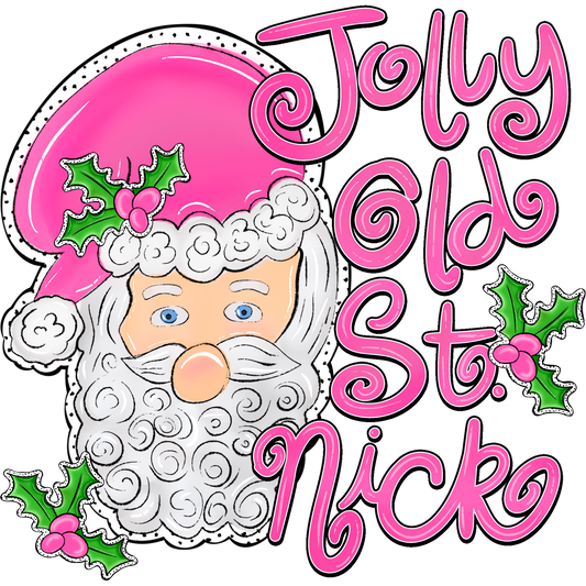 Jolly Old St Nick Pink Hat Holiday Design product