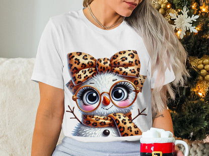 Cute Christmas Owl with Glasses T-Shirt