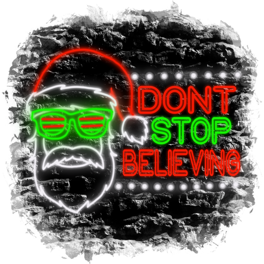 Christmas Neon Don't Stop Believing Wall Art