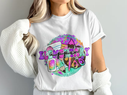 Elementary Tie-Dye Graphic T-Shirt for Casual Wear
