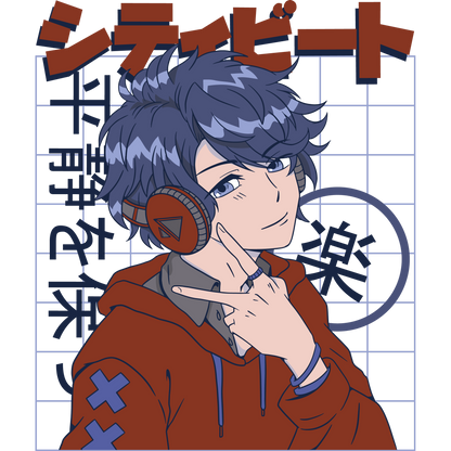 Anime Style Headphones Graphic Hoodie product