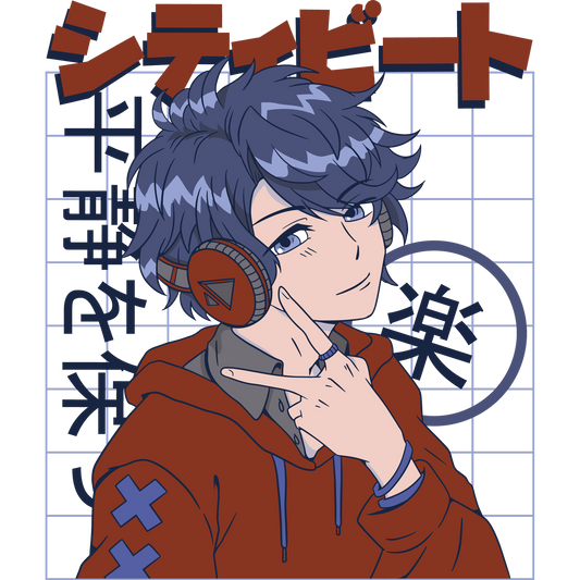 Anime Style Headphones Graphic Hoodie product