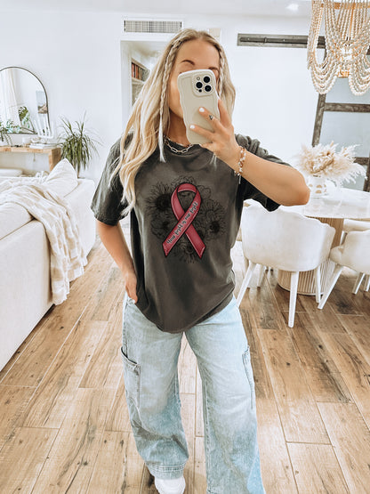Stylish Tie-Dye Ribbon Graphic Womens T-Shirt
