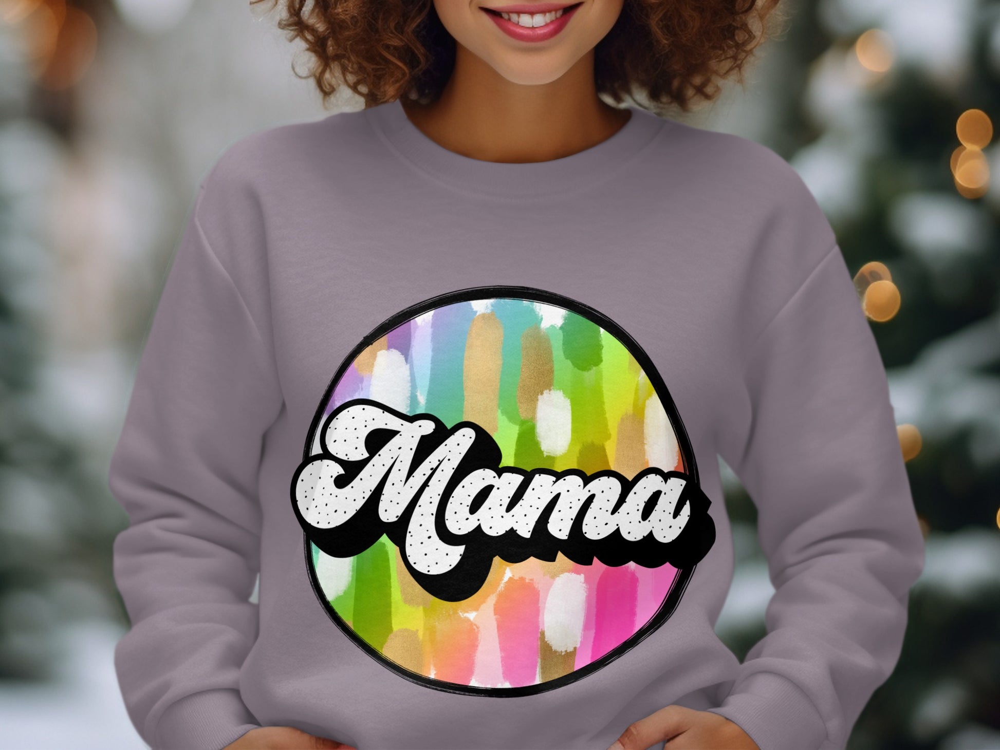 Colorful Mama Sweater Artwork Graphic Apparel