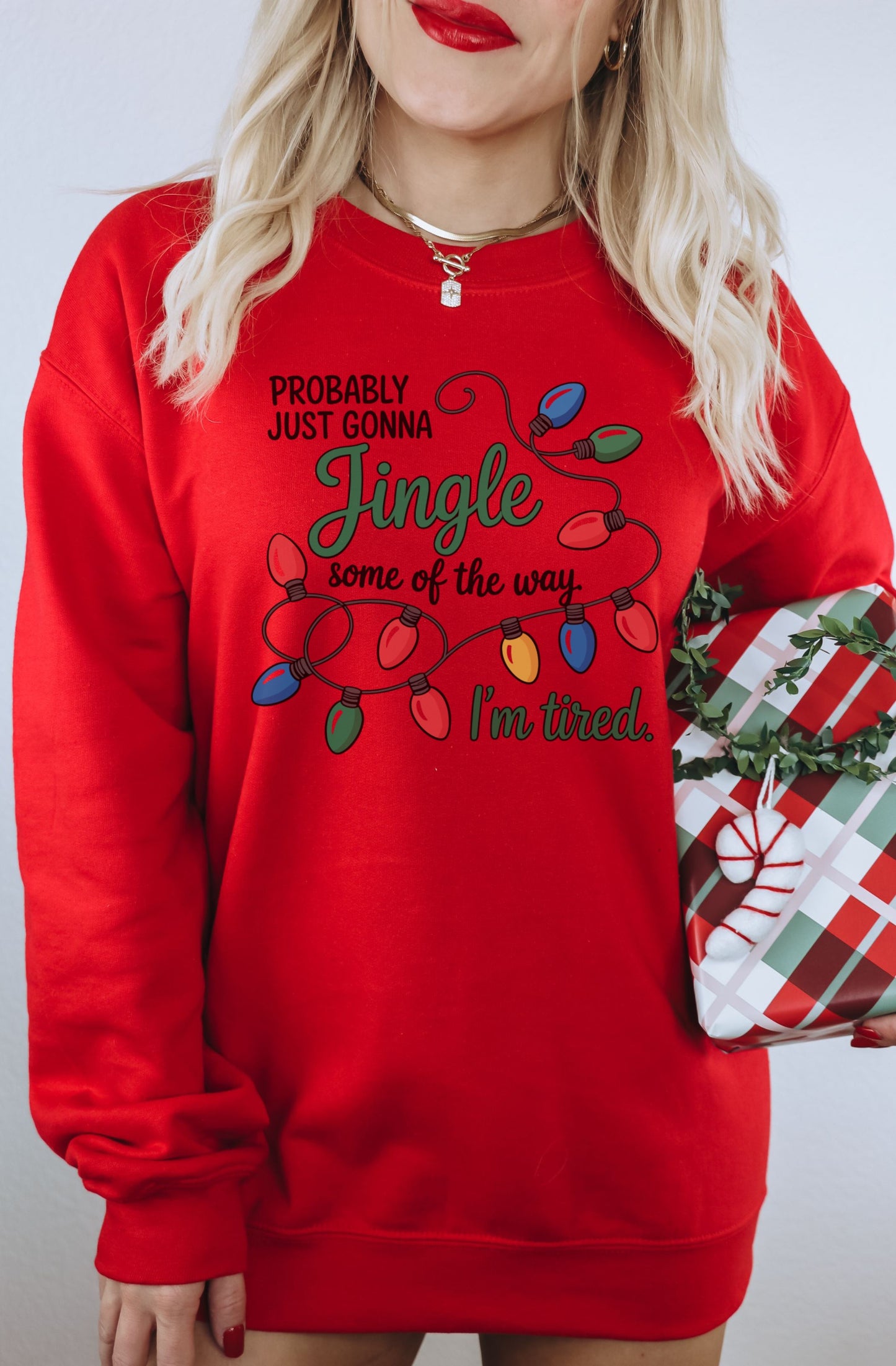 Jingle Some of the Way T Shirt, Funny Christmas Tee, Tired Holiday Shirt, Christmas Lights Shirt, Seasonal Graphic Tee, Holiday Slogan Shirt