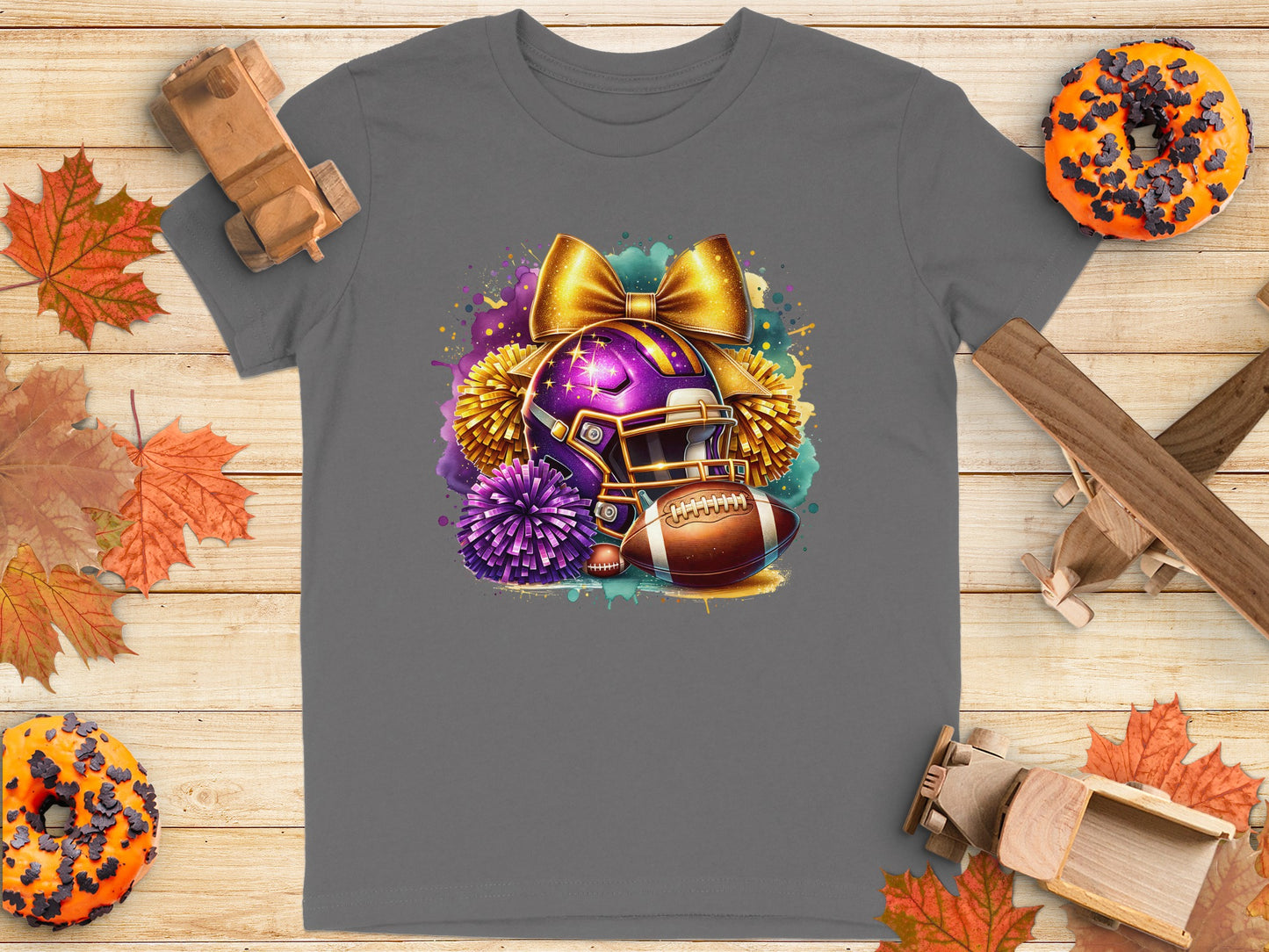 Cheerleading Football Helmet Graphic T-Shirt product type