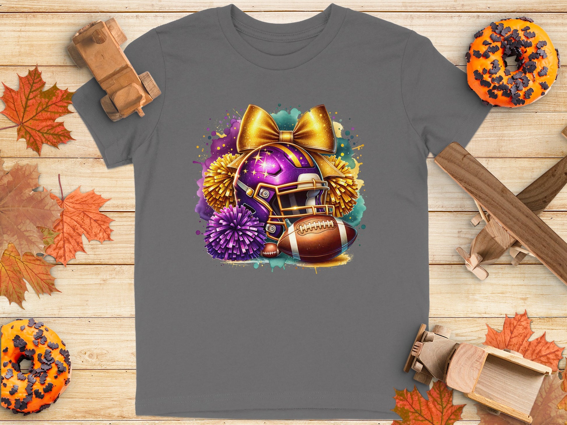 Cheerleading Football Helmet Graphic T-Shirt product type