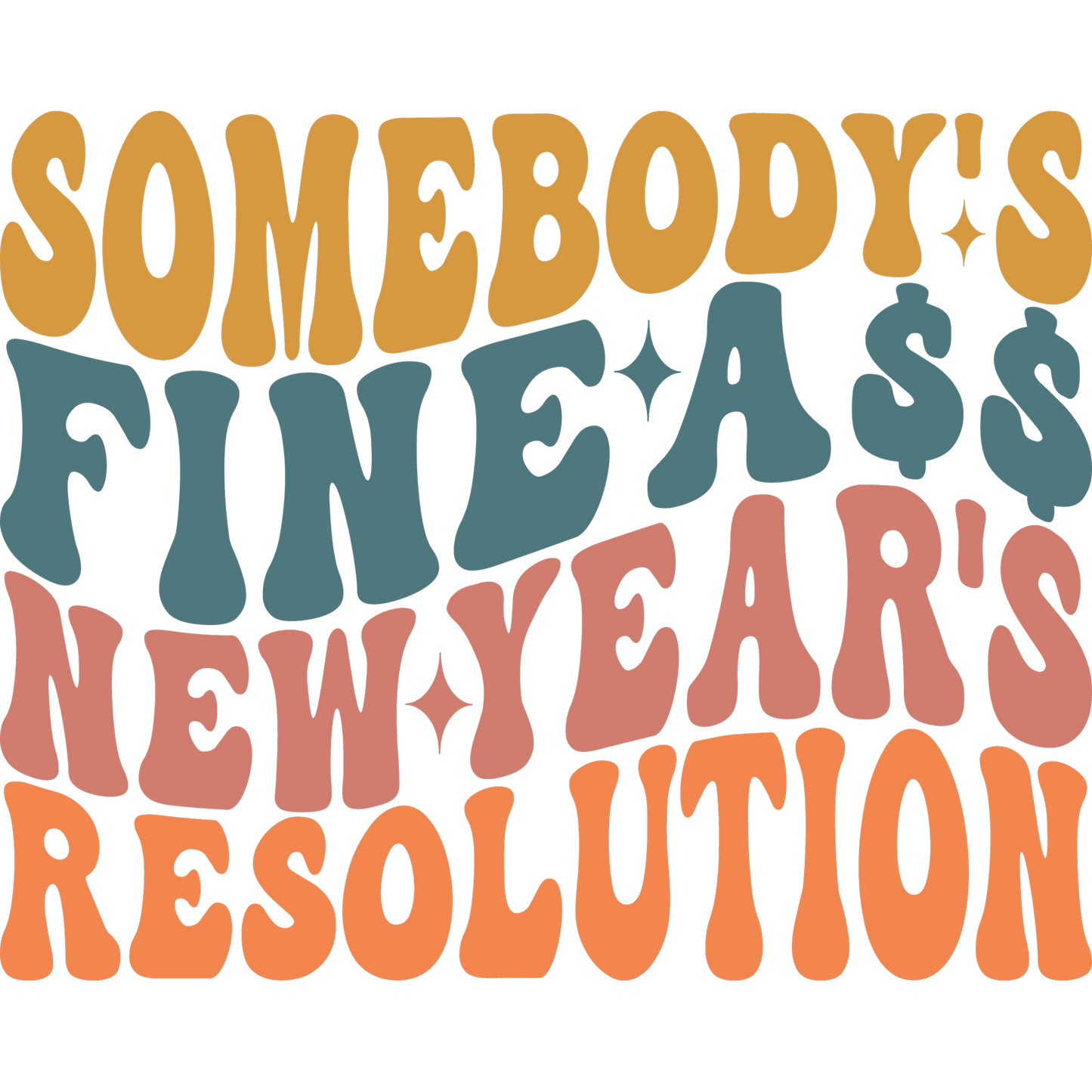Humorous New Year's Resolution Typography Art Print