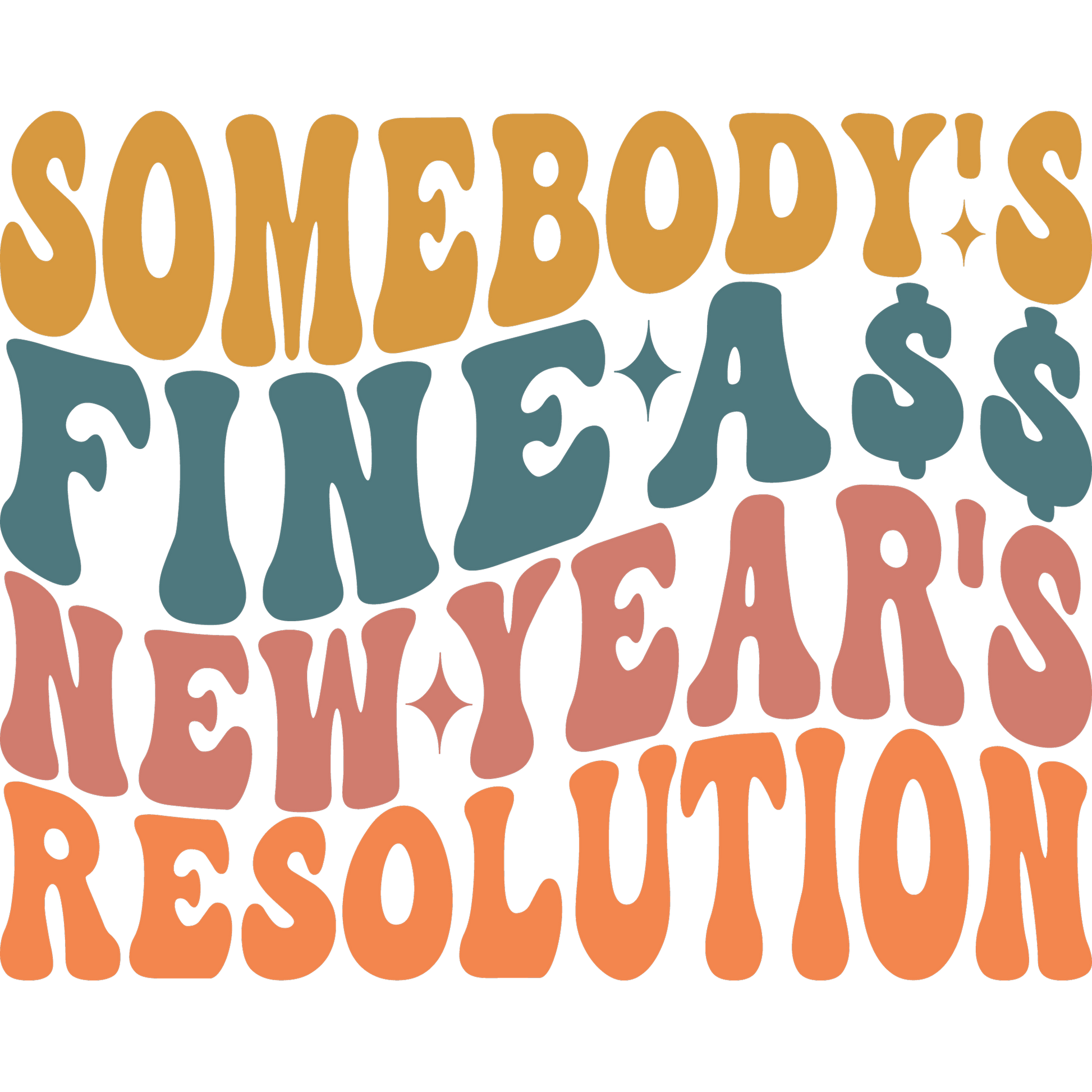 Humorous New Year's Resolution Typography Art Print
