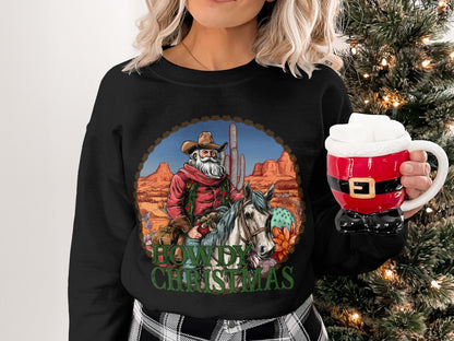 Festive Cowboy Christmas graphic sweatshirt product