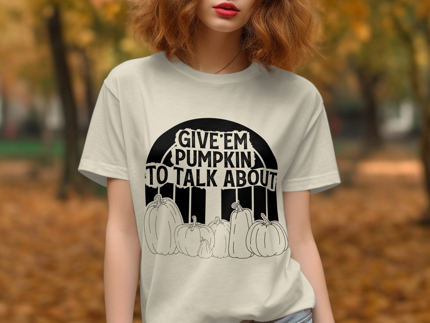 Give Em Pumpkin to Talk About Graphic Tee product