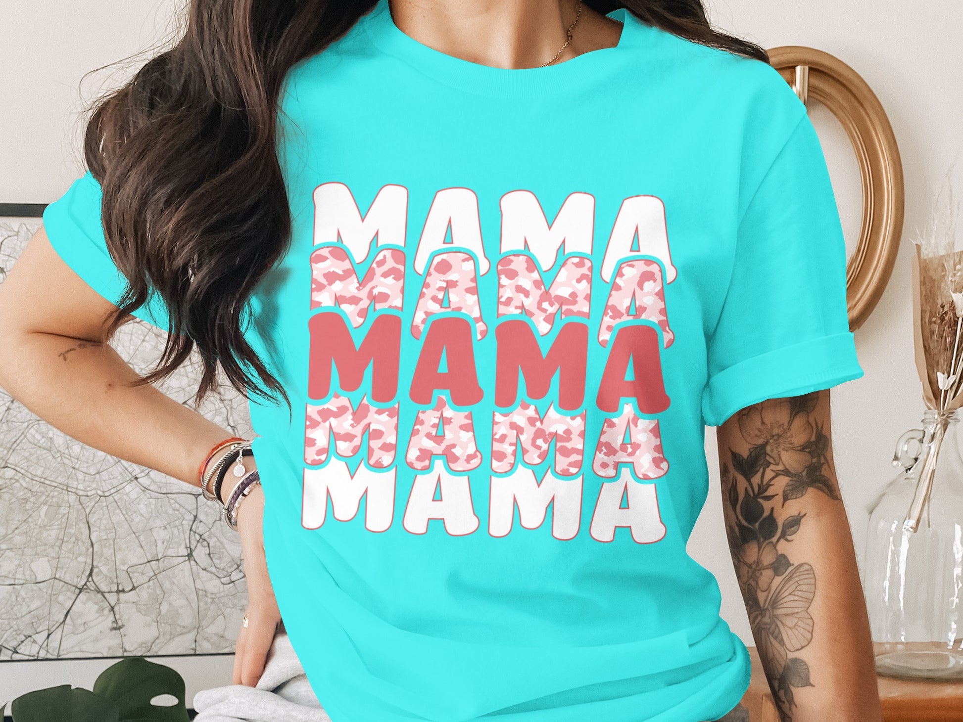 Trendy MAMA Graphic Shirt with Eye-catching Design