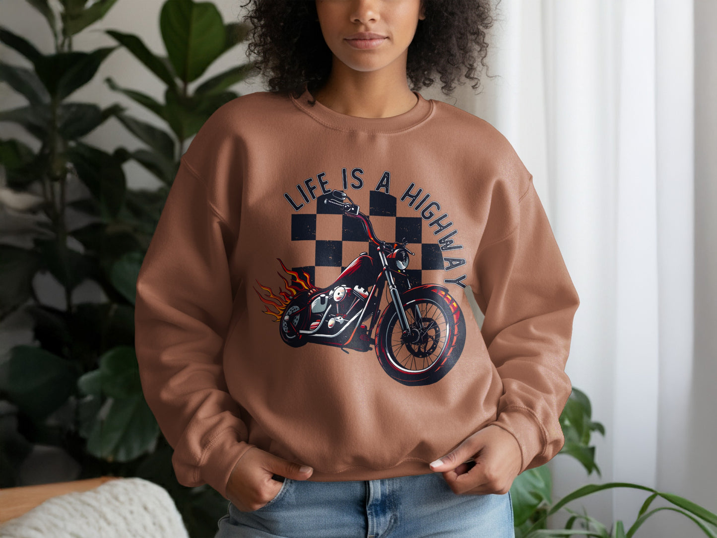 Life is a Highway Graphic Motorcycle Sweatshirt