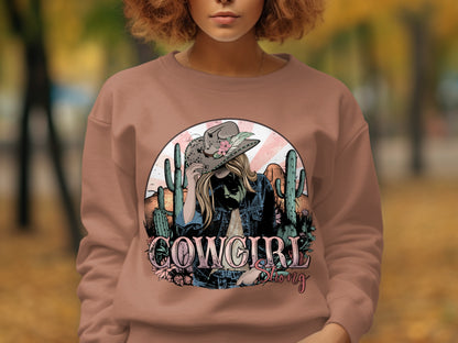 Cowgirl Strong Graphic Sweatshirt for Stylish Look