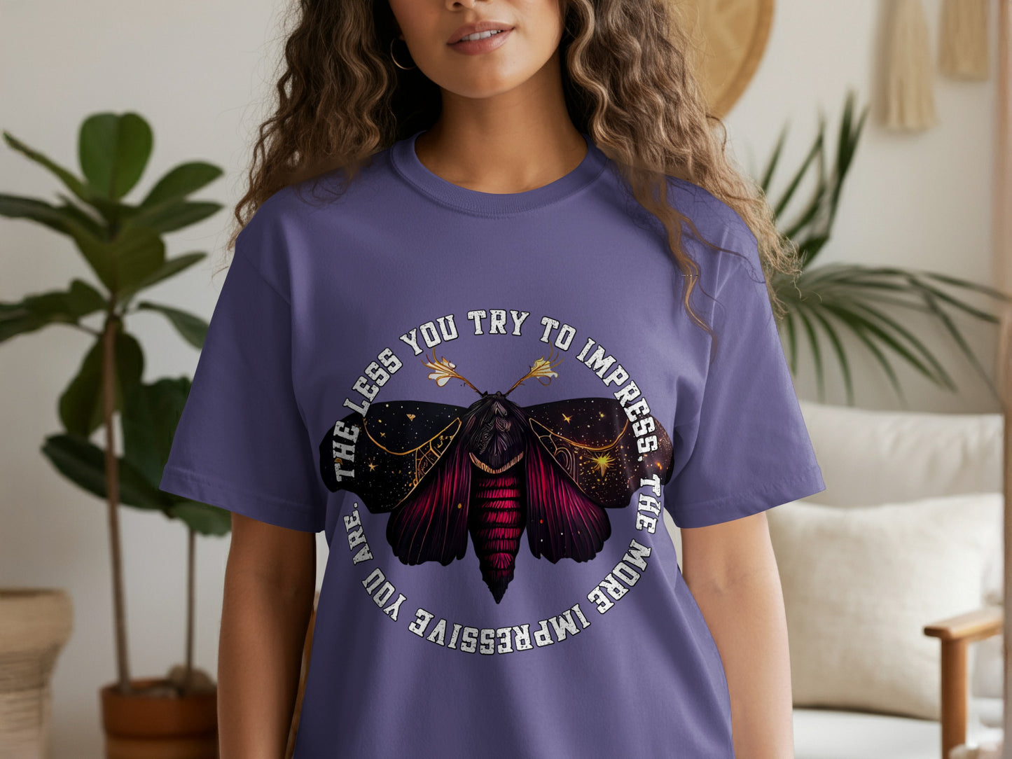 The Less You Try to Impress Moth Graphic Tee
