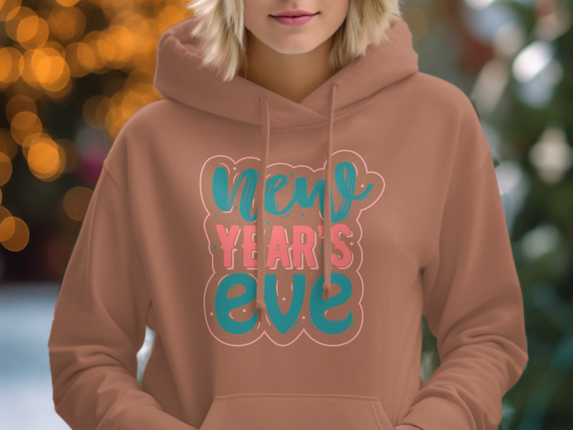 Cozy New Year's Eve Printed Hoodie for Celebrations
