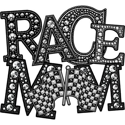 Sparkling Rhinestone RACE MOM Decorative Accessory