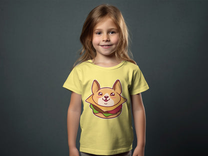 Adorable Shiba Inu Burger Graphic Kids T-Shirt