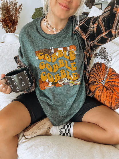 Gobble Gobble Gobble Green Graphic Tee Product