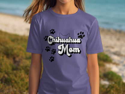 Chihuahua Mom T-shirt for Dog Lovers with Cute Design