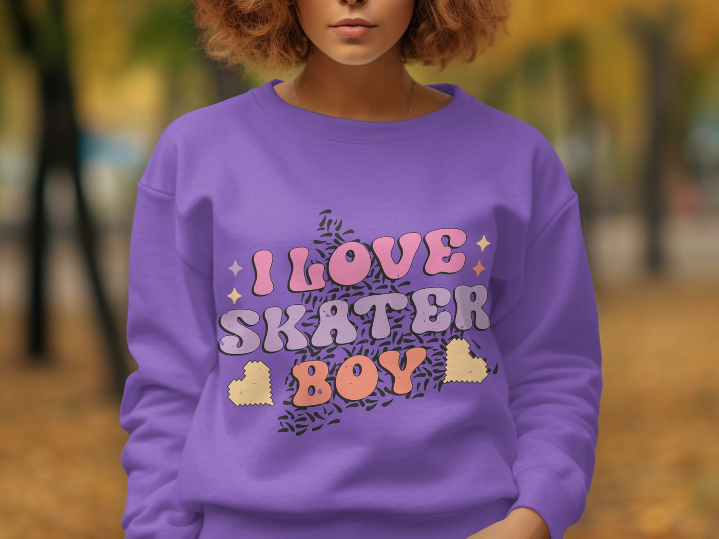 I Love Skater Boy Graphic Sweatshirt for Casual Wear