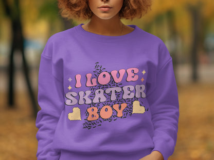 I Love Skater Boy Graphic Sweatshirt for Casual Wear