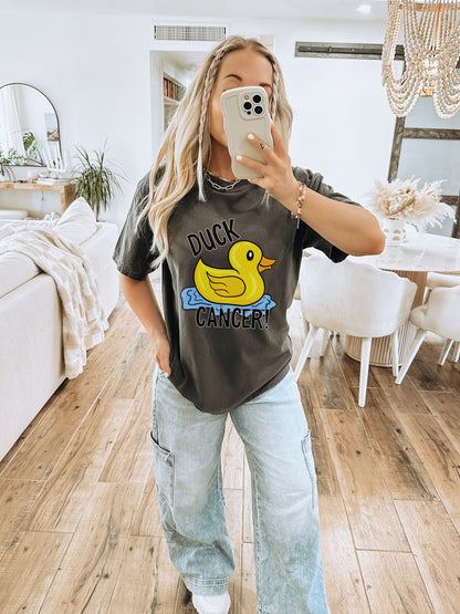 Duck Cancer Graphic Tee Casual Top