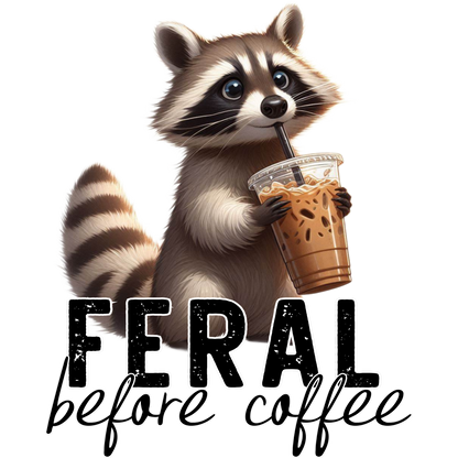 Adorable Raccoon Feral Before Coffee Design