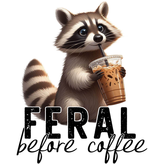 Adorable Raccoon Feral Before Coffee Design