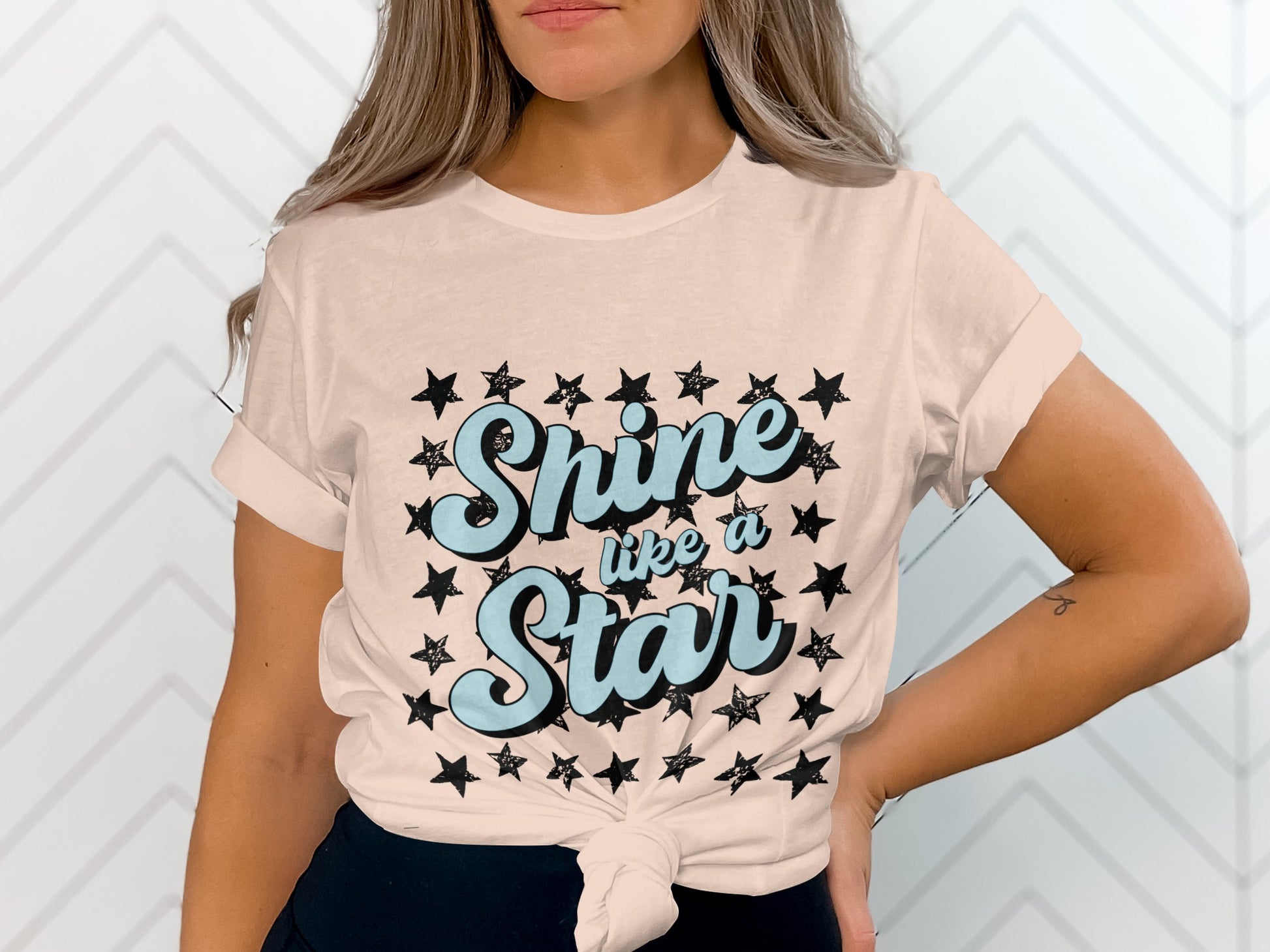 Shine Like a Star Graphic Tee for Women Fashion Product