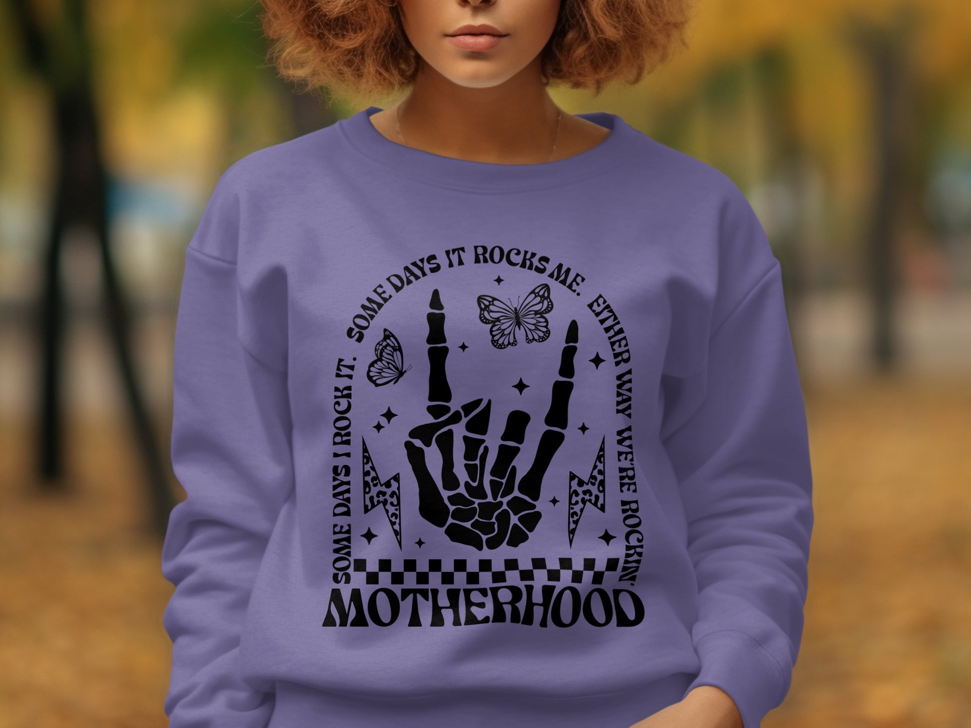 Motherhood Rocking Graphic Sweatshirt for Mothers