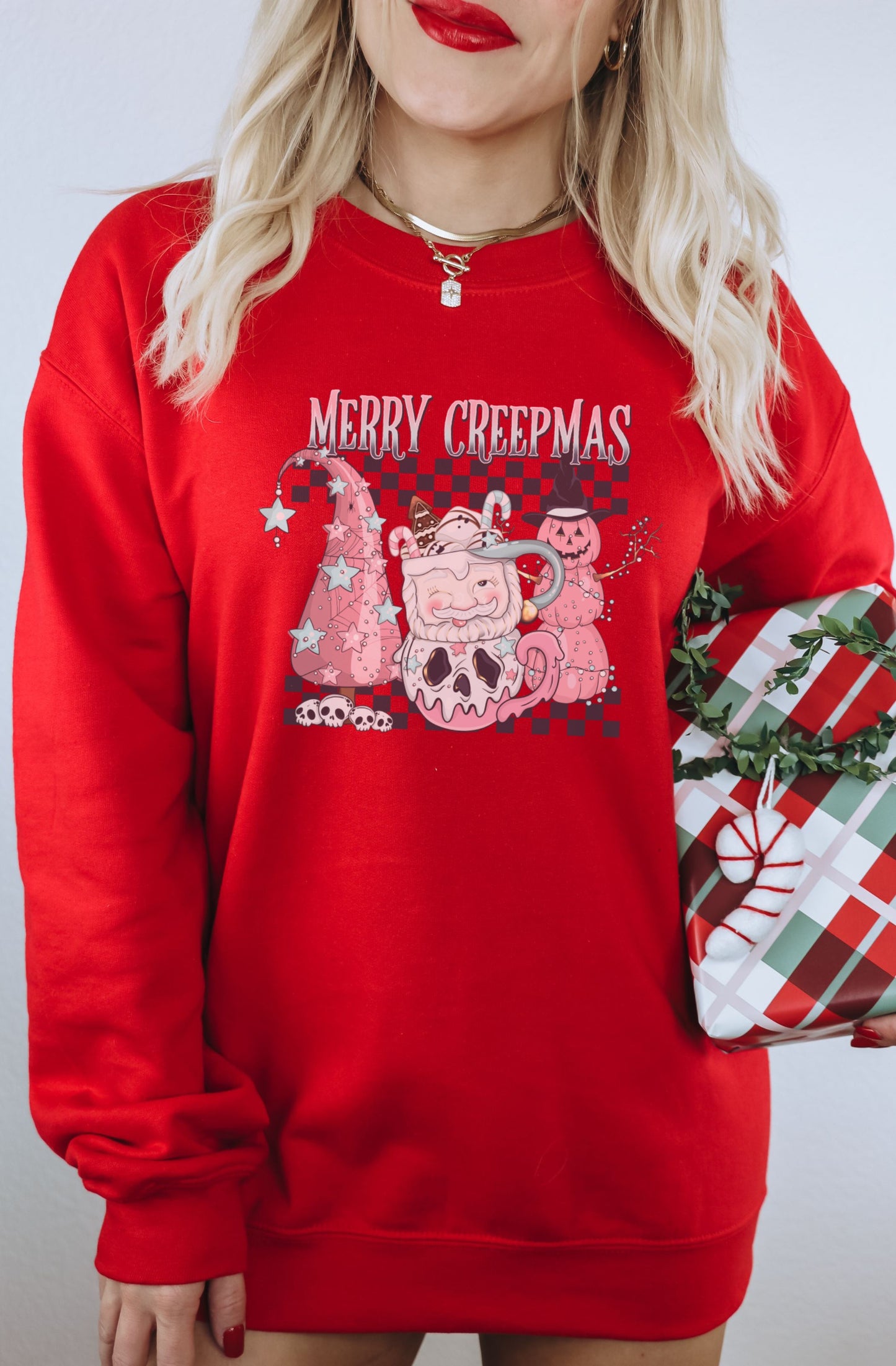 Merry Creepmas Unique Festive Holiday Graphic Sweatshirt