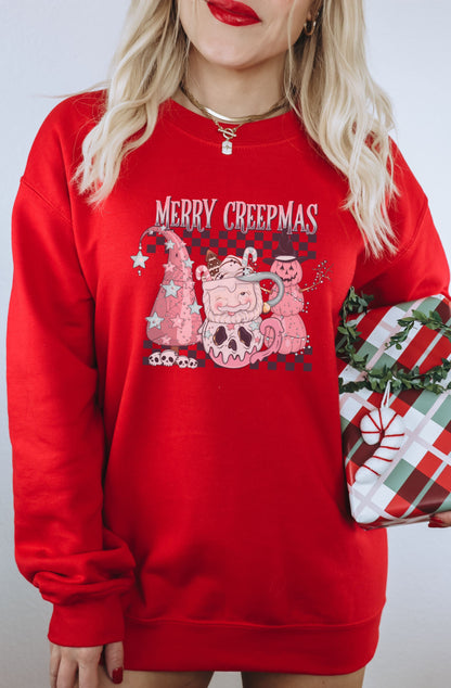 Merry Creepmas Unique Festive Holiday Graphic Sweatshirt