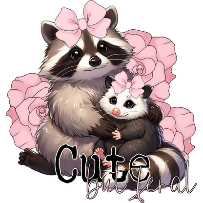 Cute But Feral Adorable Raccoon with Pink Bows Product