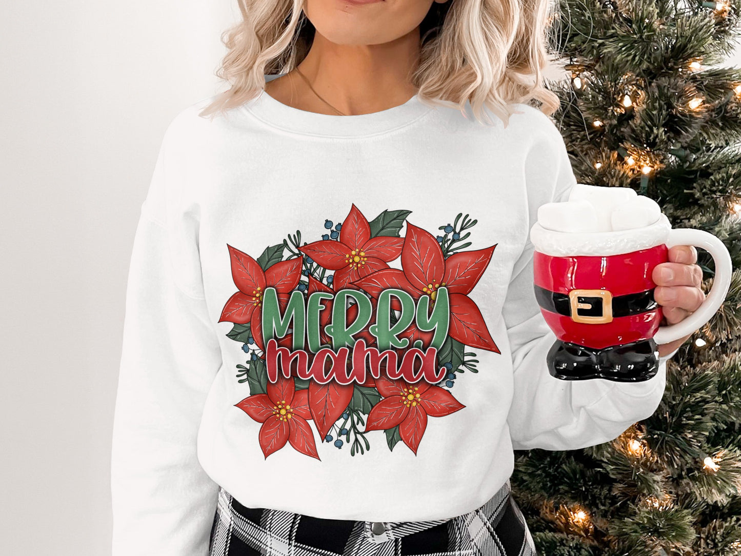 Festive Merry Mama Sweatshirt Perfect for the Holidays