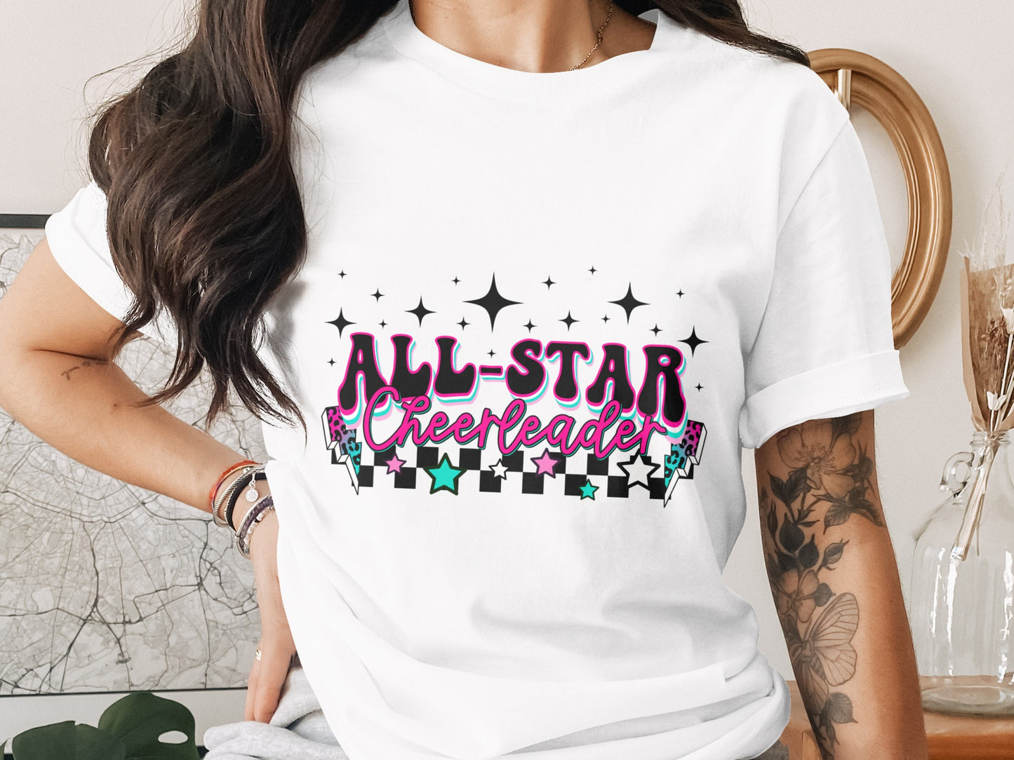 All Star Cheerleader Graphic T-Shirt Perfect Gift