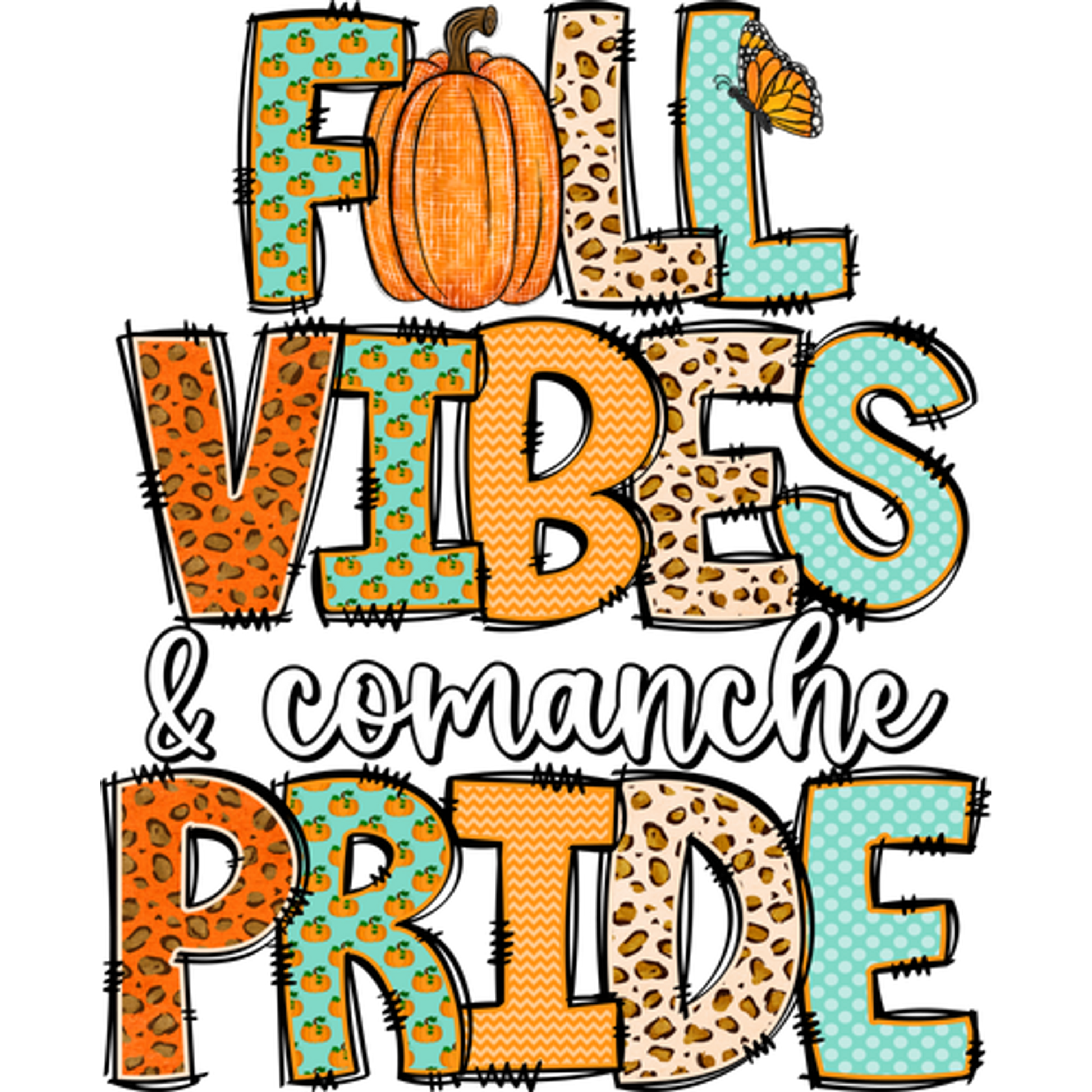 Fall Vibes And Comanche Pride Graphic Design