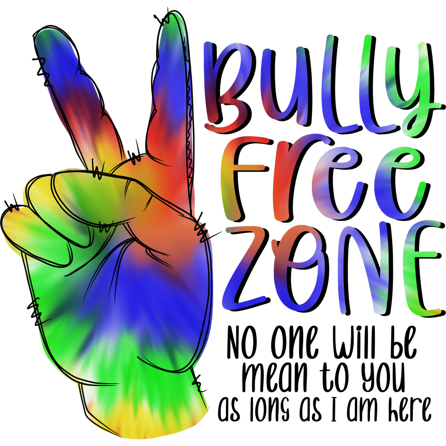 Vibrant Bully Free Zone No One Will Be Mean Poster