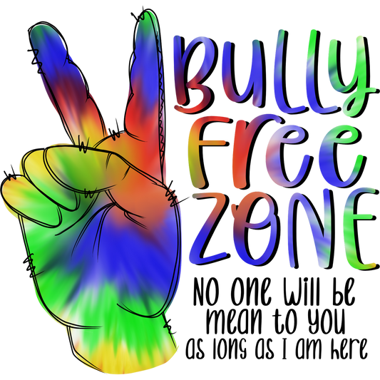 Vibrant Bully Free Zone No One Will Be Mean Poster