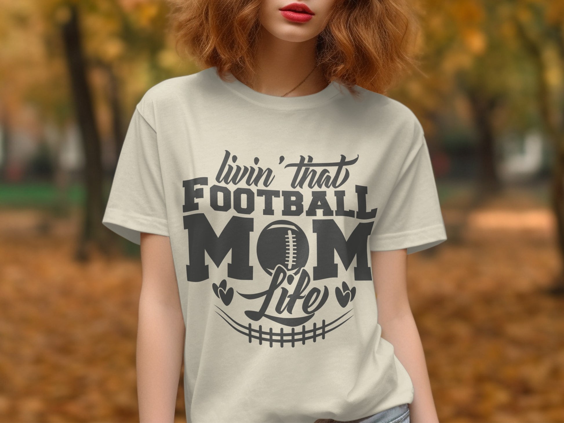 Livin That Football Mom Life Graphic T-shirt product type