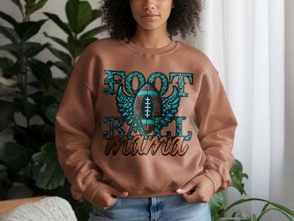 Football Mama Athletic Wings Graphic Sweatshirt