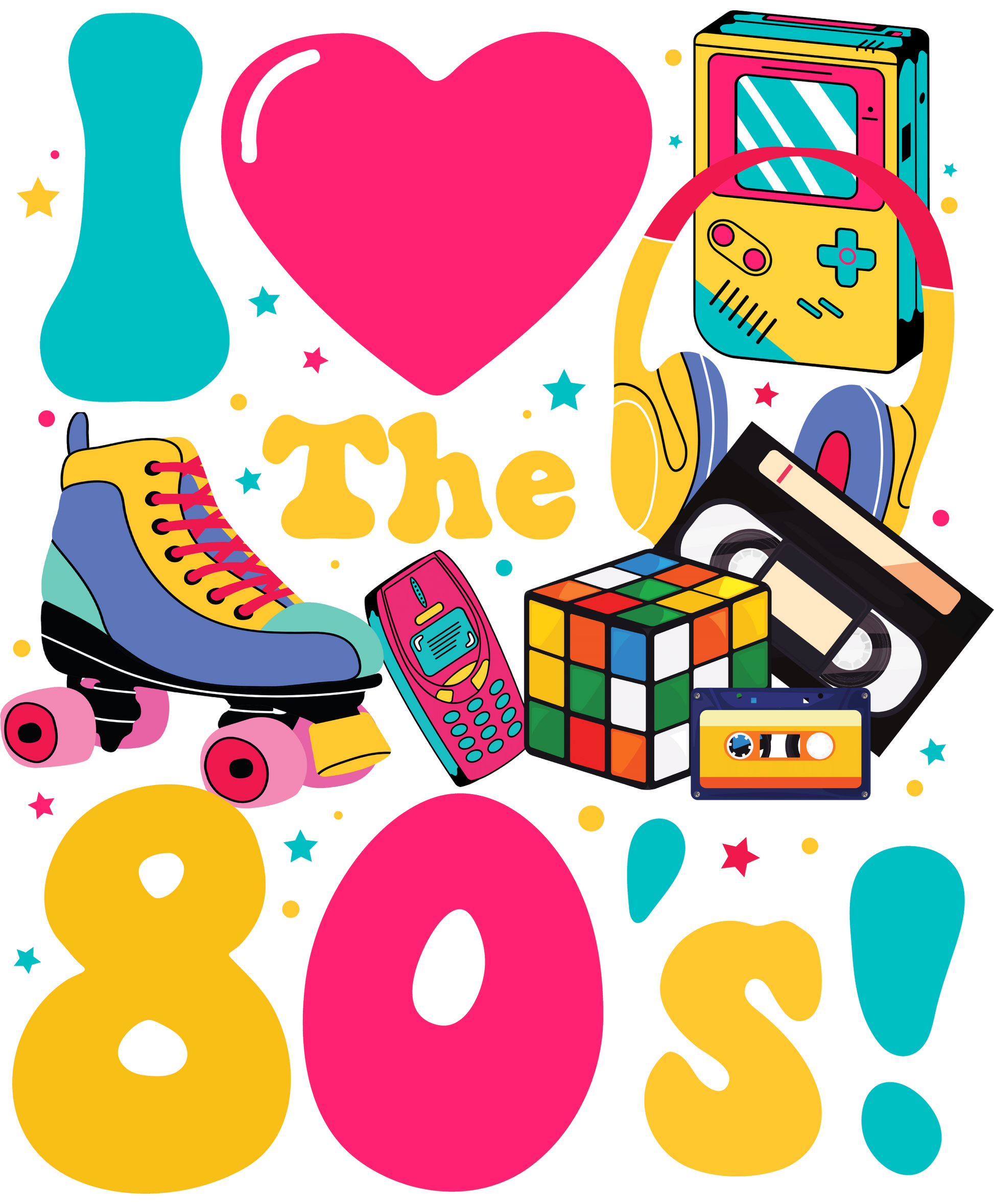 I Love The 80's Retro Style Design Skateboard Accessories